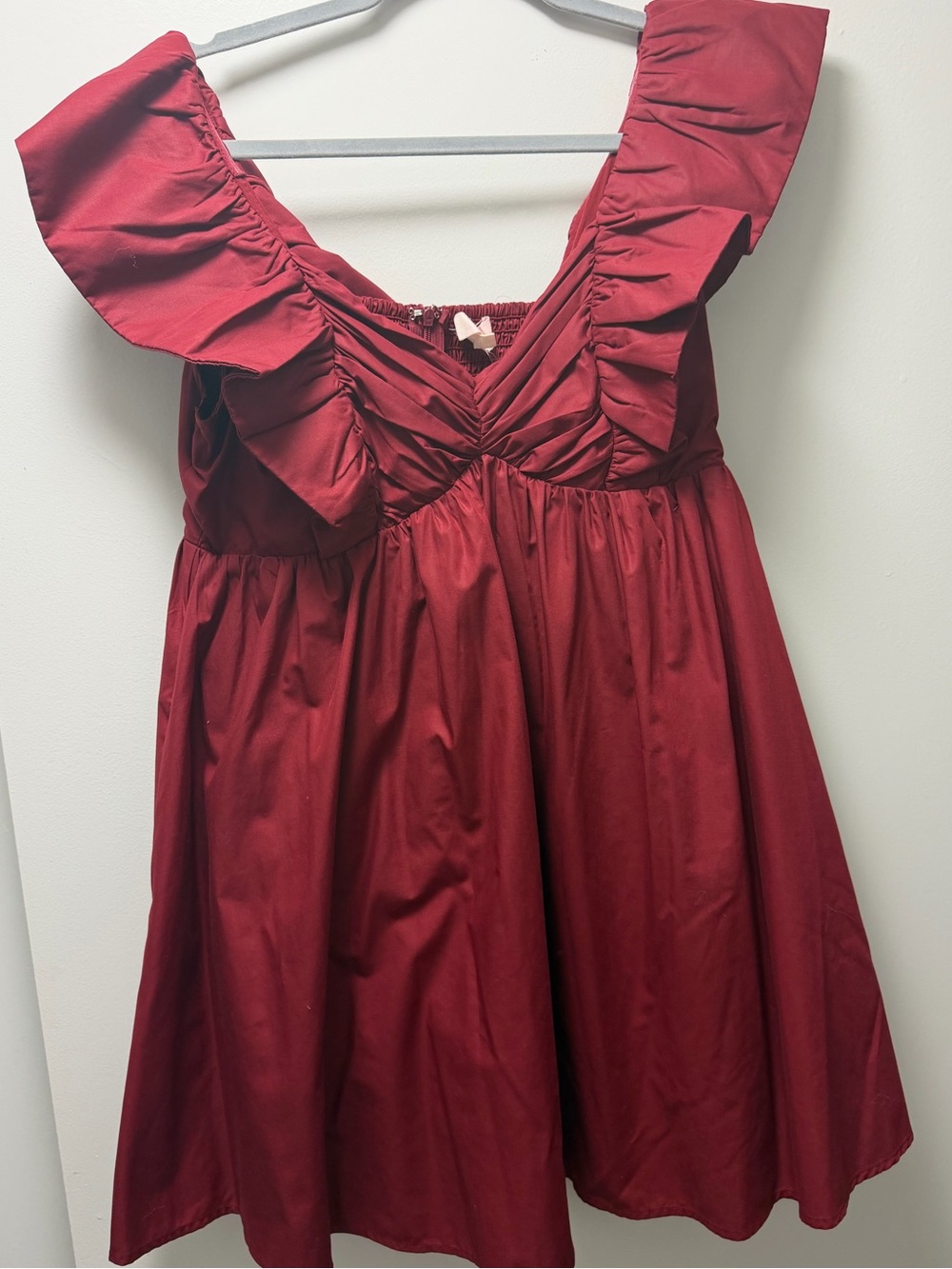 entro Red Ruffled Mini Dress